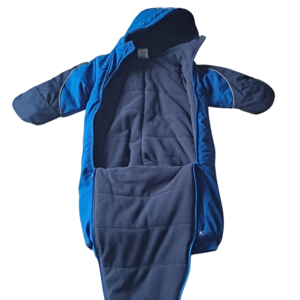 Okie Dokie Full Snowsuit 18 Months Blue With Football Theme and Blue Hat‎